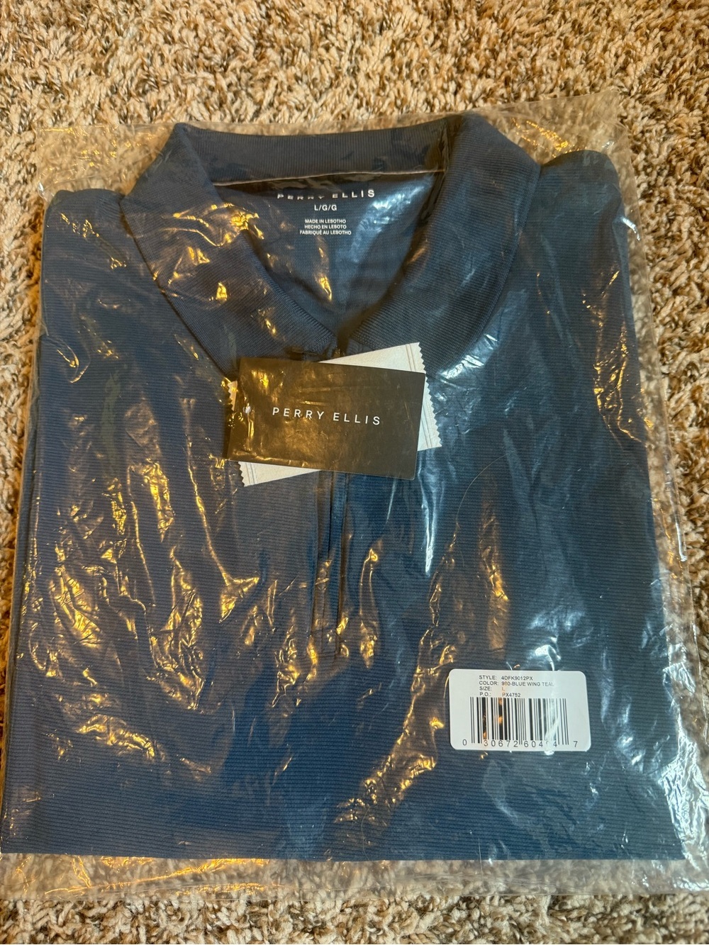 Perry Ellis Men's Dark Blue Polo Shirt